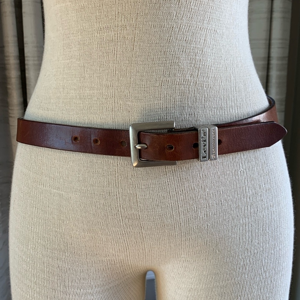 Levi’s brown  genuine leather belt with silver buckle